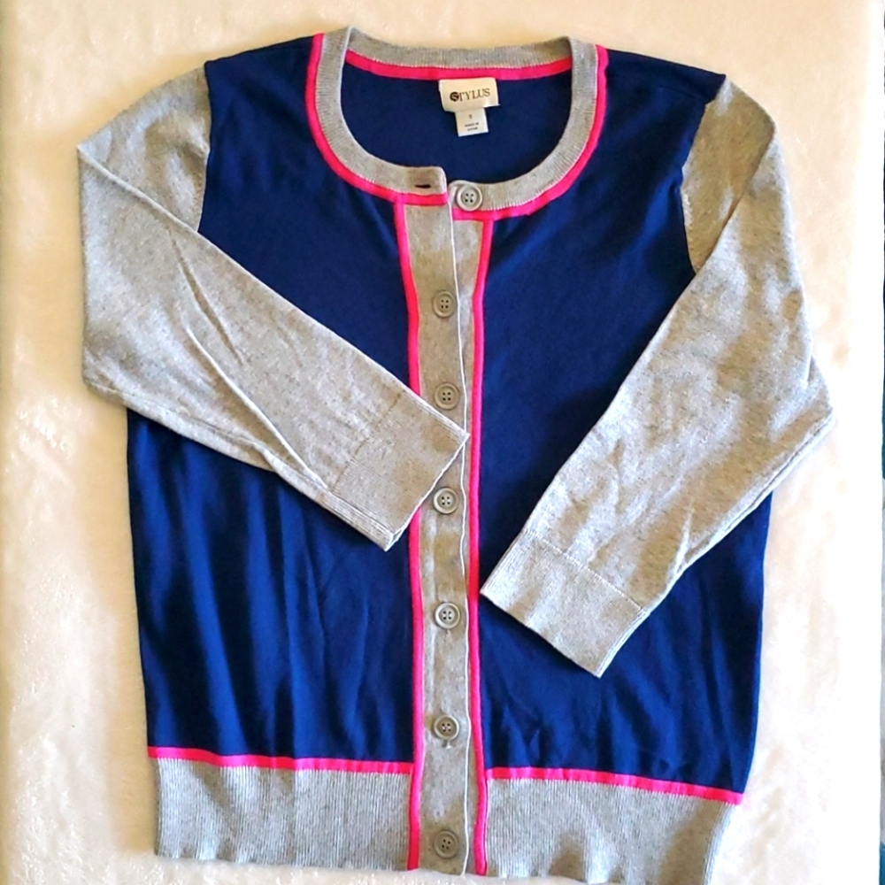 Stylus Women's Color Block Cardigan Size S